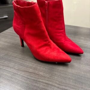 Anne Michelle Vibrant Red Heeled Boots